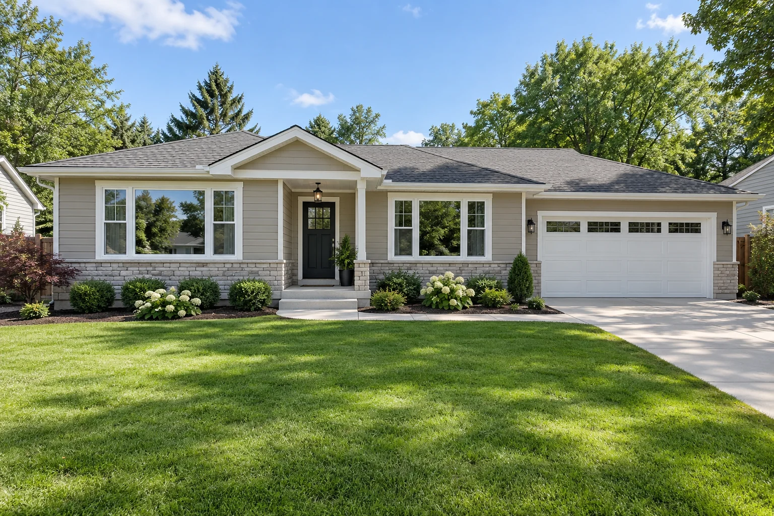 Home upgraded from aluminum to white vinyl windows