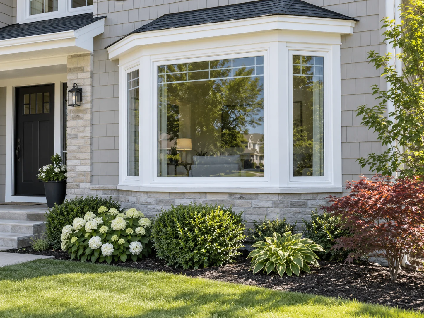 Home with several replacement window styles
