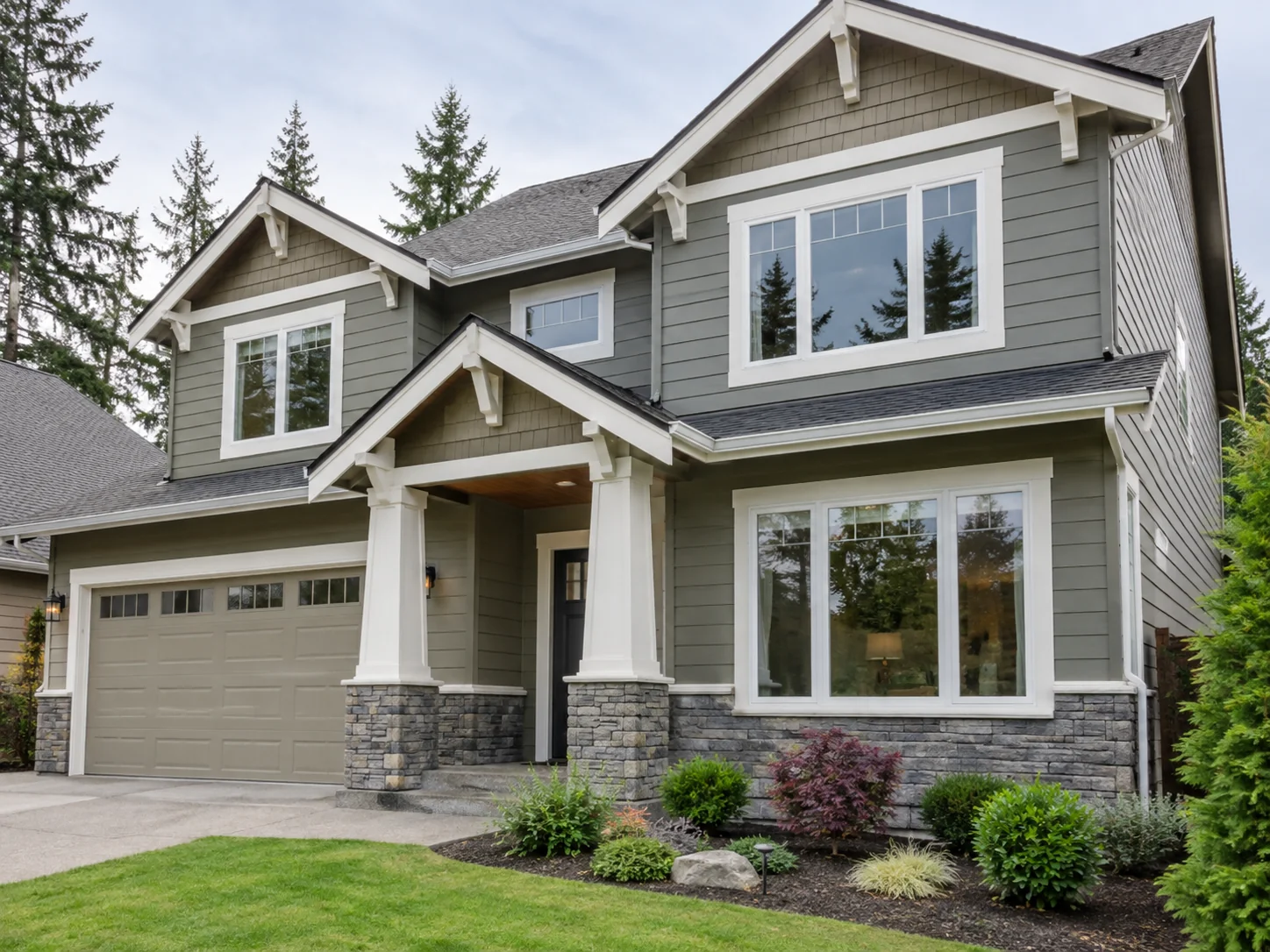 Craftsman home with new sliding windows